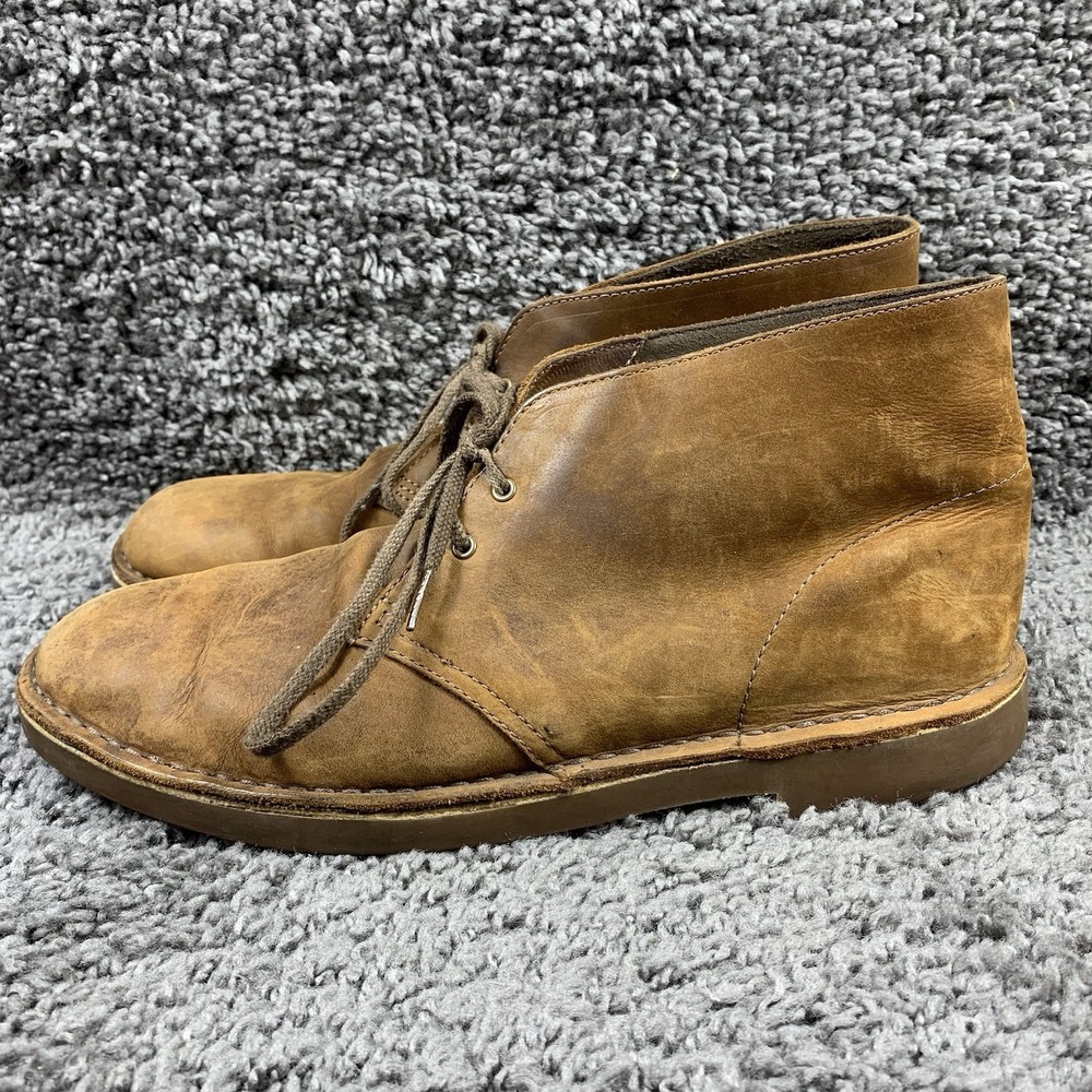 Clarks Buchacre II Brown Leather 2-Eye Chukka Boots shoes Men's 13